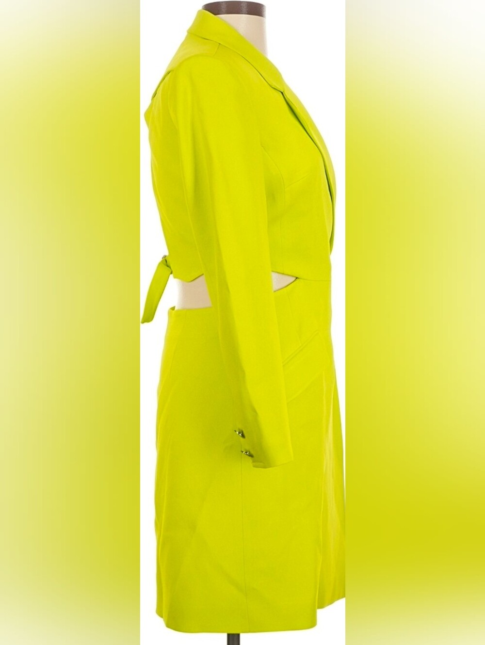 NWOT Karen Millen Neon Lime Long Sleeve Blazer Dress - Picture 3 of 5